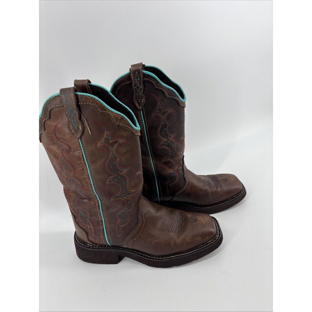 Justin Gypsy Raya Brown Leather Square Toe Cowboy Boots Women’s 7B GY2900 - Picture 1 of 7